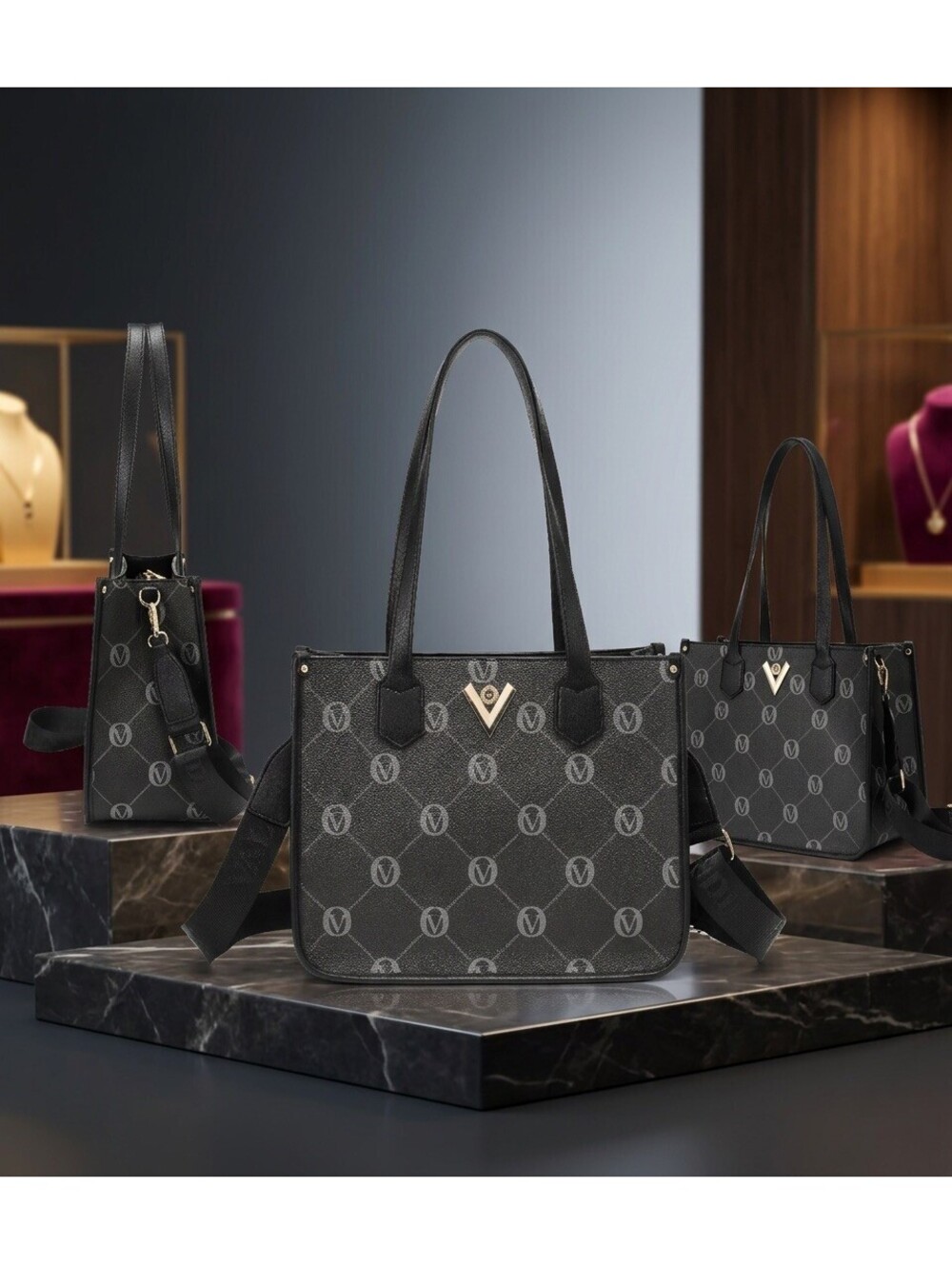 Celine Tote Valentino Orlandi - Vegan Leather Crossbody Monogram Italian Design